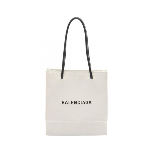 Balenciaga Handbags - Balenciaga Handbag Shopping Tote Xxs White Canvas Leather